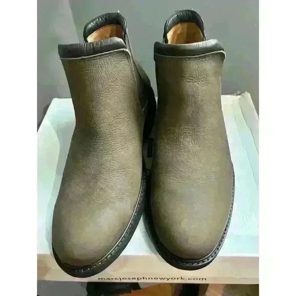 MJNY by Marc Joseph NY Austin Chelsea Boot Truffle Washed Grainy Sz 10 / EU 43.5